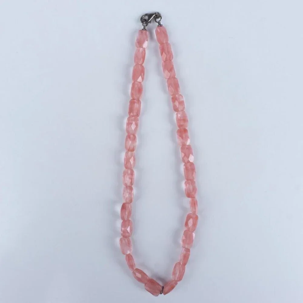 Vintage Strawberry Quartz Faceted Gemstones Necklace. - Picture 5 of 5